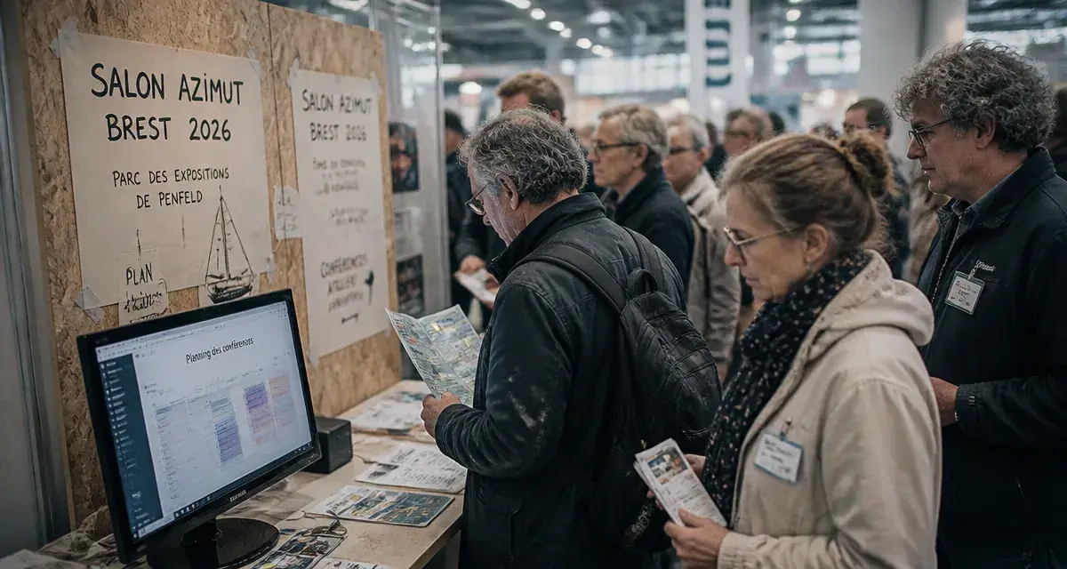 Azimut Brest 2026 : visiteurs devant un stand d’orientation à Brest