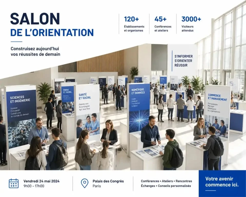 Ambiance du salon de l'orientation Azimut Brest 2026 au parc des expositions de Penfeld.