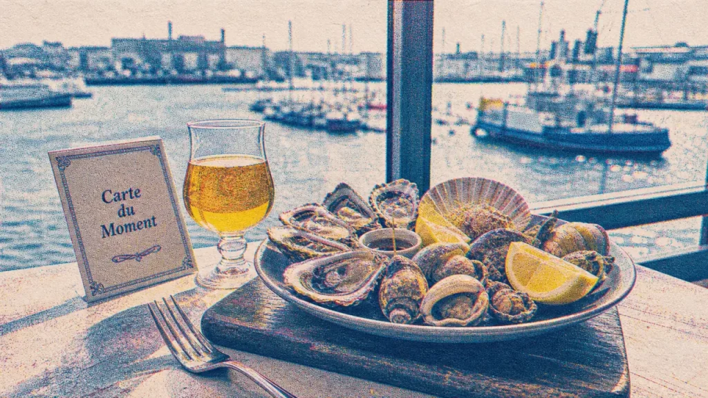 Meilleurs restaurants à Brest : fruits de mer et cidre sur table