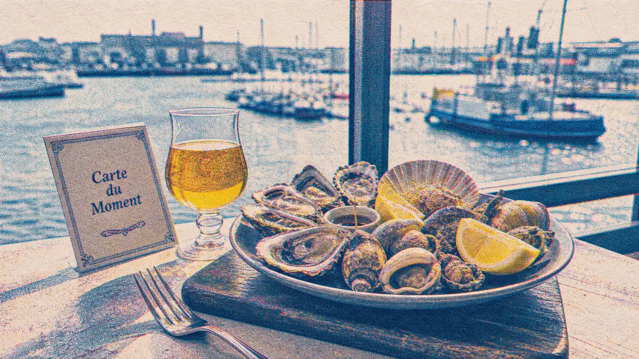 Meilleurs restaurants à Brest : fruits de mer et cidre sur table
