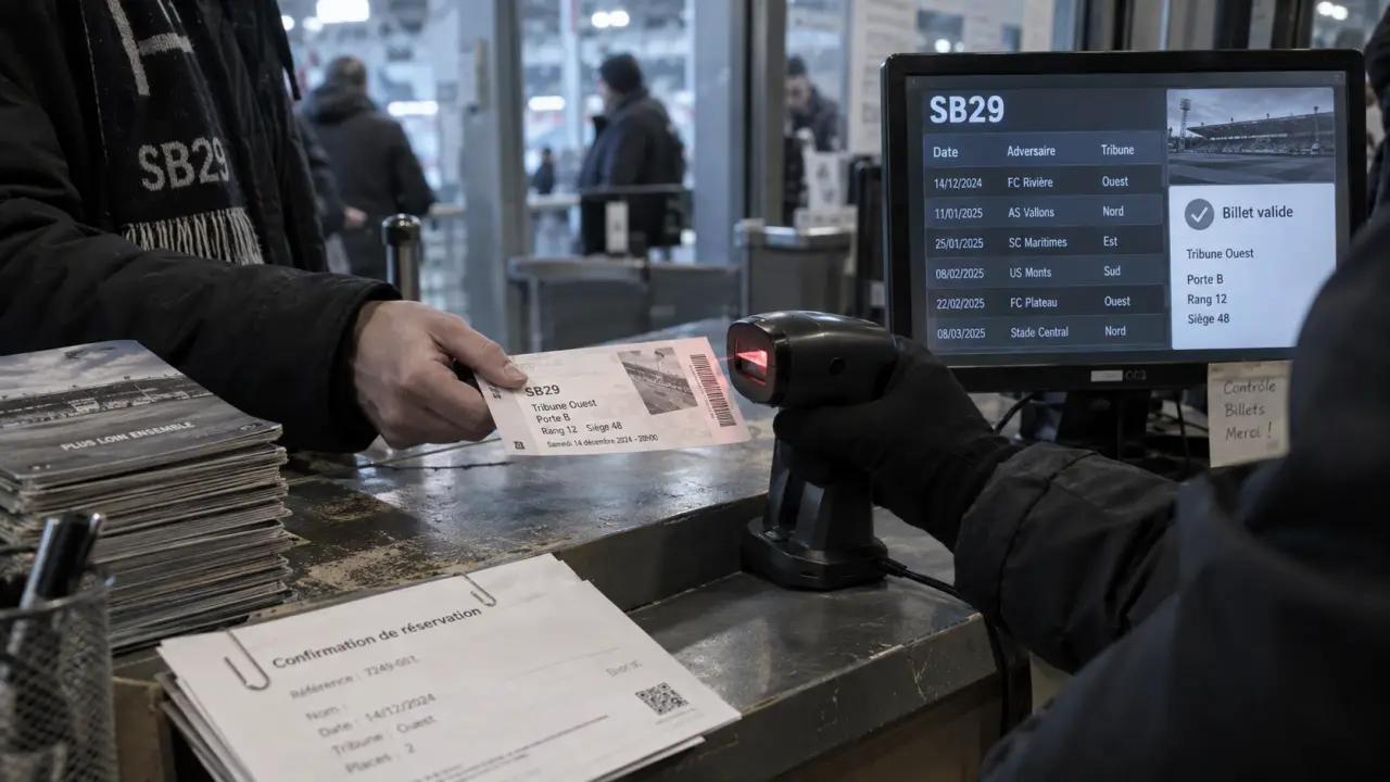 Billetterie stade brestois : prévente au stade Francis-Le Blé, scan de billet SB29