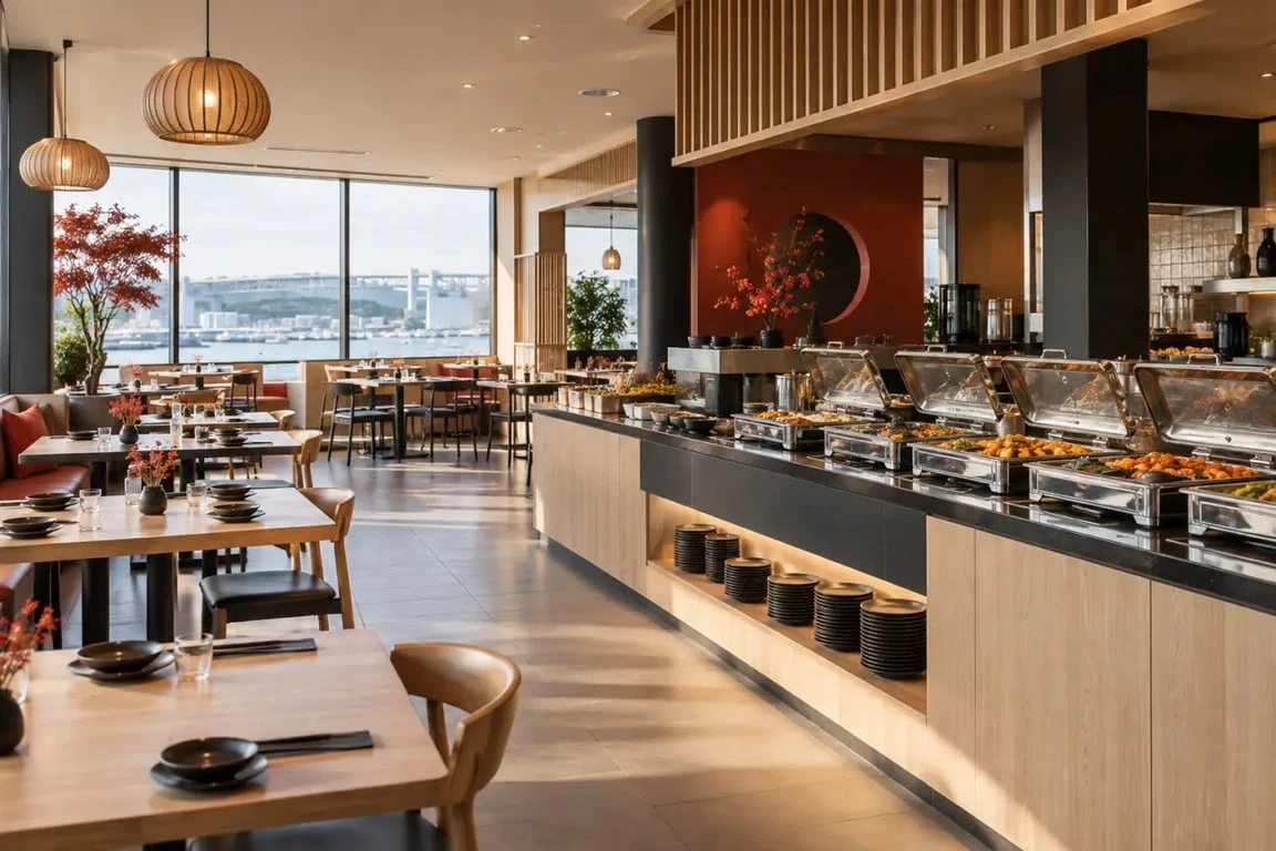 China Town Brest et son buffet à volonté dans une salle de restaurant asiatique
