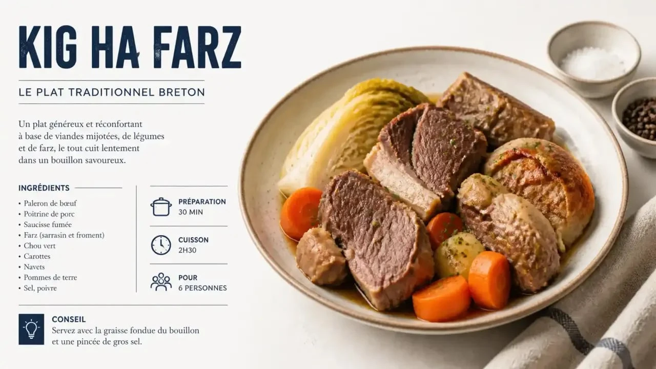 Kig Ha Farz, spécialité locale bretonne, plat traditionnel