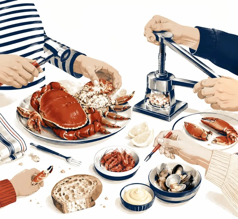 Restaurant fruits de mer Brest avec dégustation de crabe au marteau