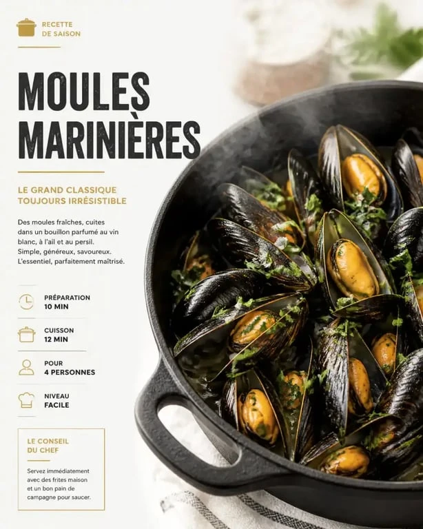 Moules marinières façon port de Brest, spécialité culinaire du quai de la Douane