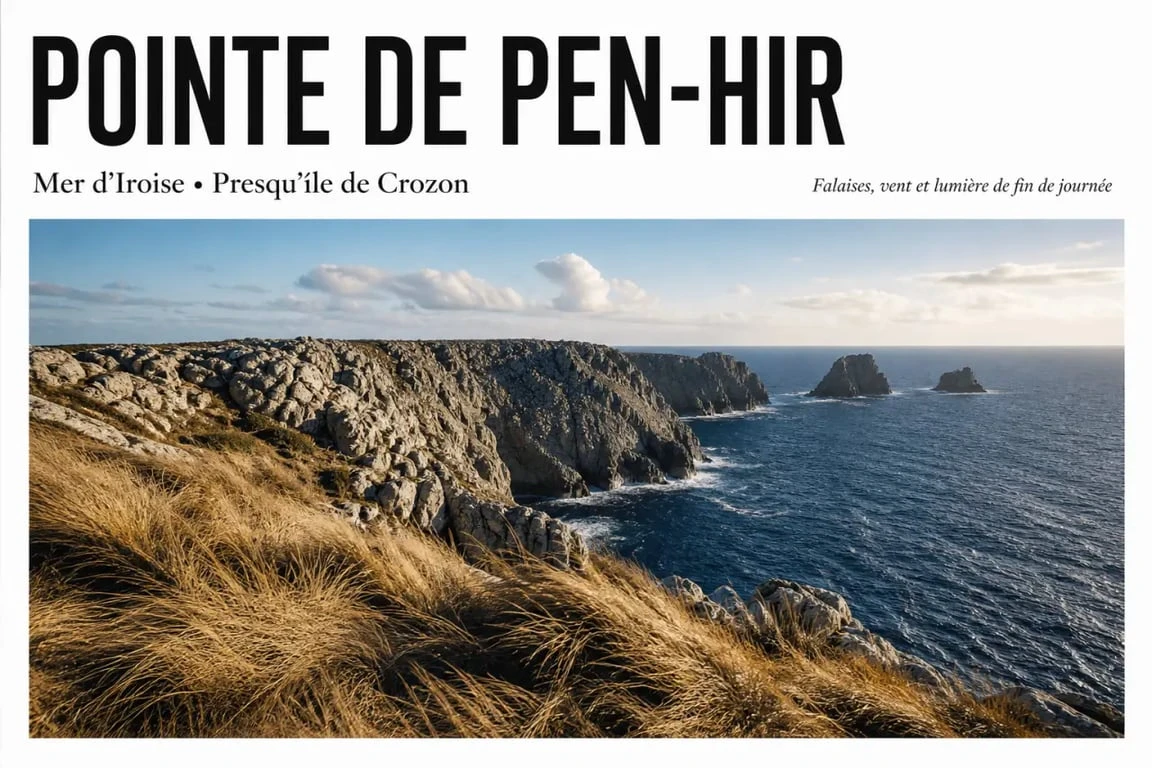 Pointe de Pen-Hir sur l’ile de crozon au coucher du soleil