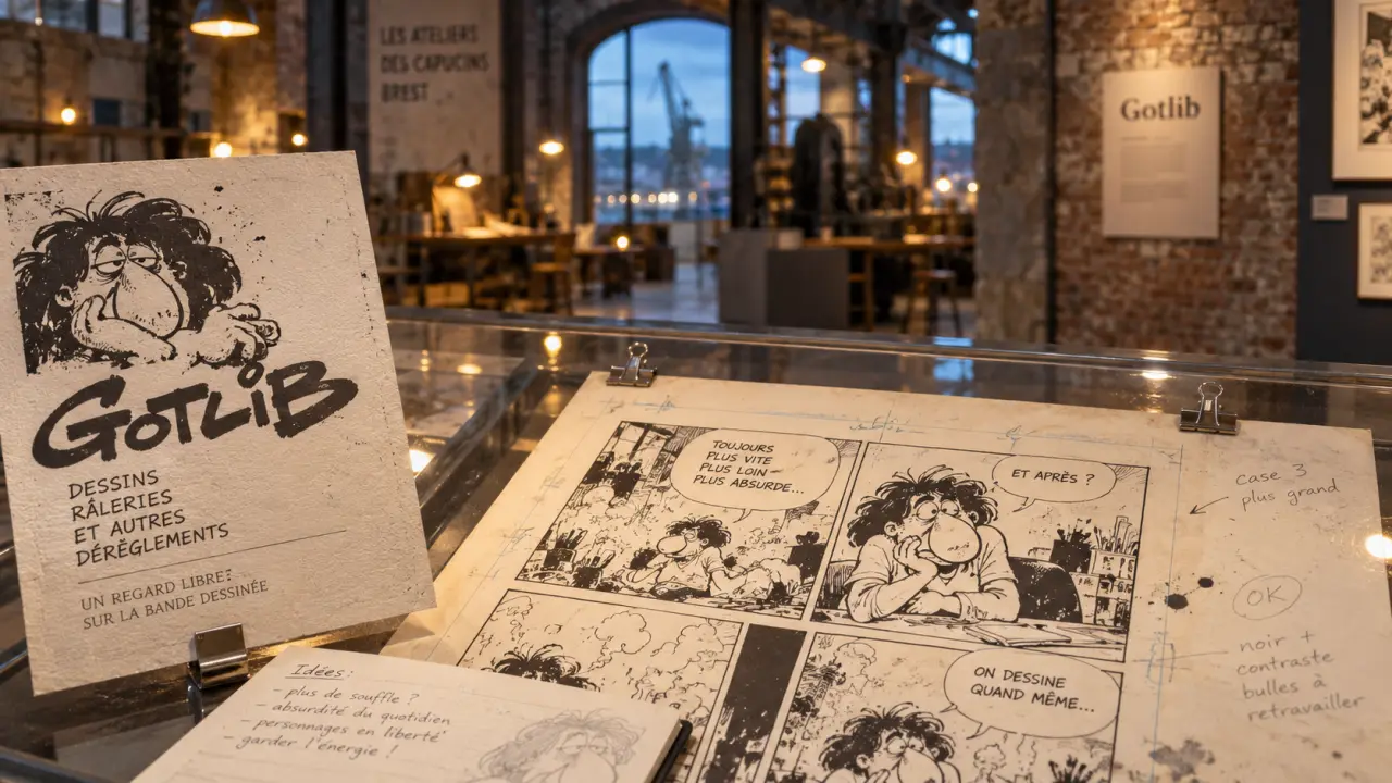Expositions Brest : vitrine BD aux Ateliers des Capucins, Brest